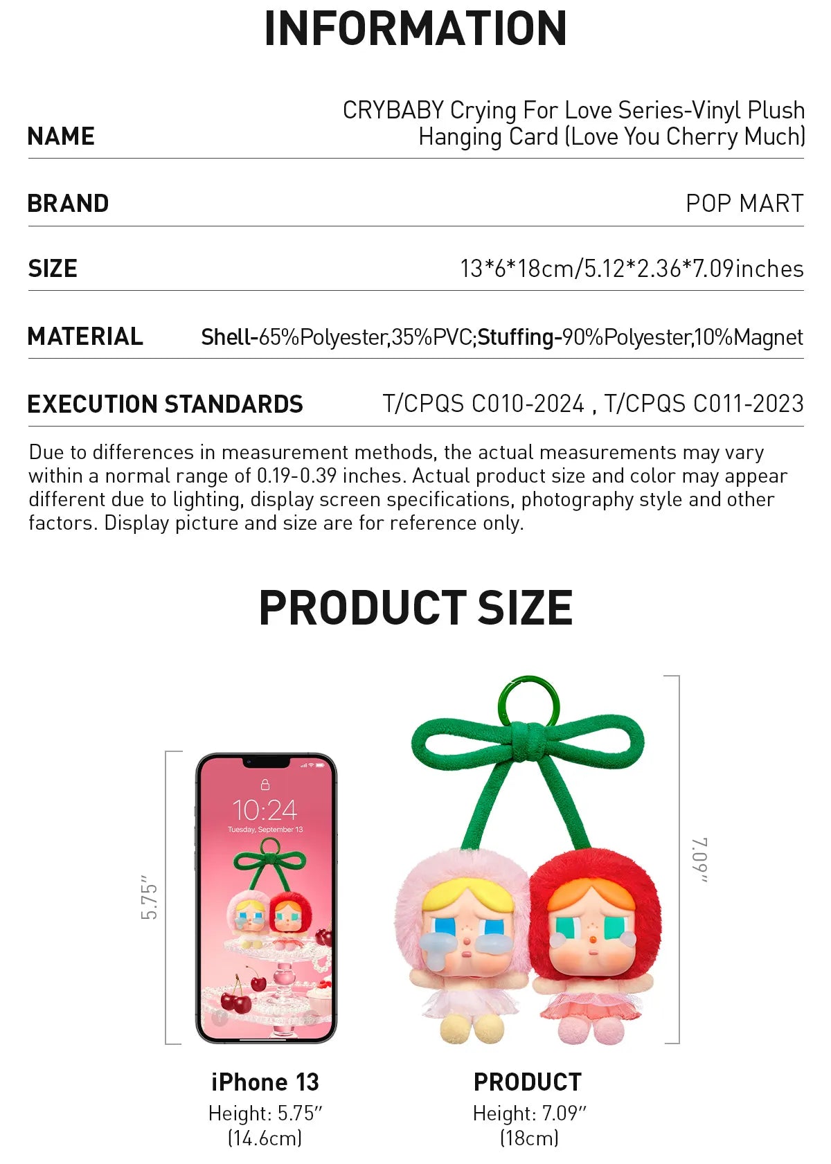 CRYBABY Crying For Love Series-Vinyl Plush Hanging Card (Love You Cherry Much)