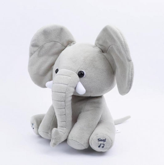Peek a Boo Elephant Toy - Interactive Singing Elephant Teddy With Flapping Ears