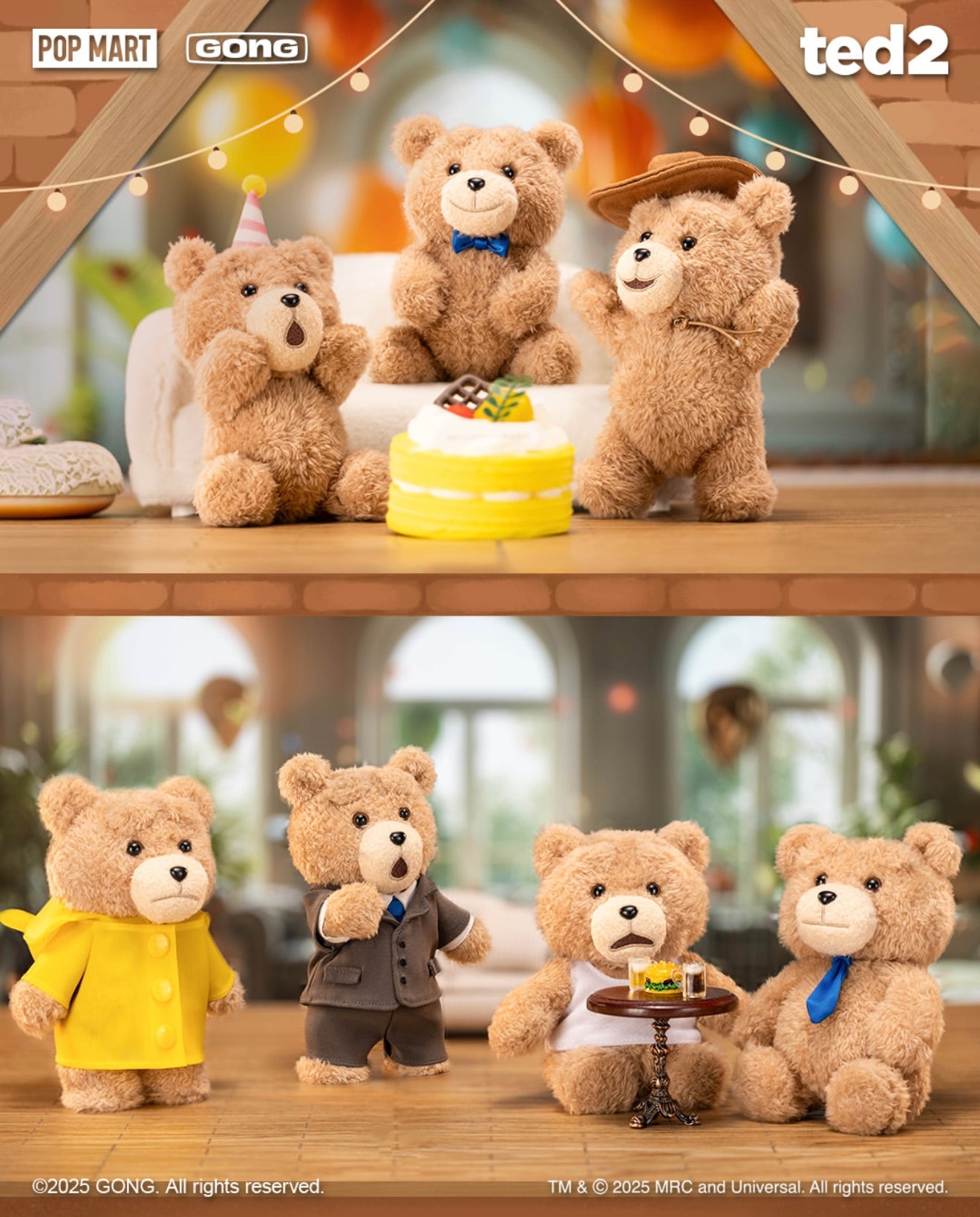 Pop Mart Blind Box - Ted2 Teddy Bear Action Plush Pendant