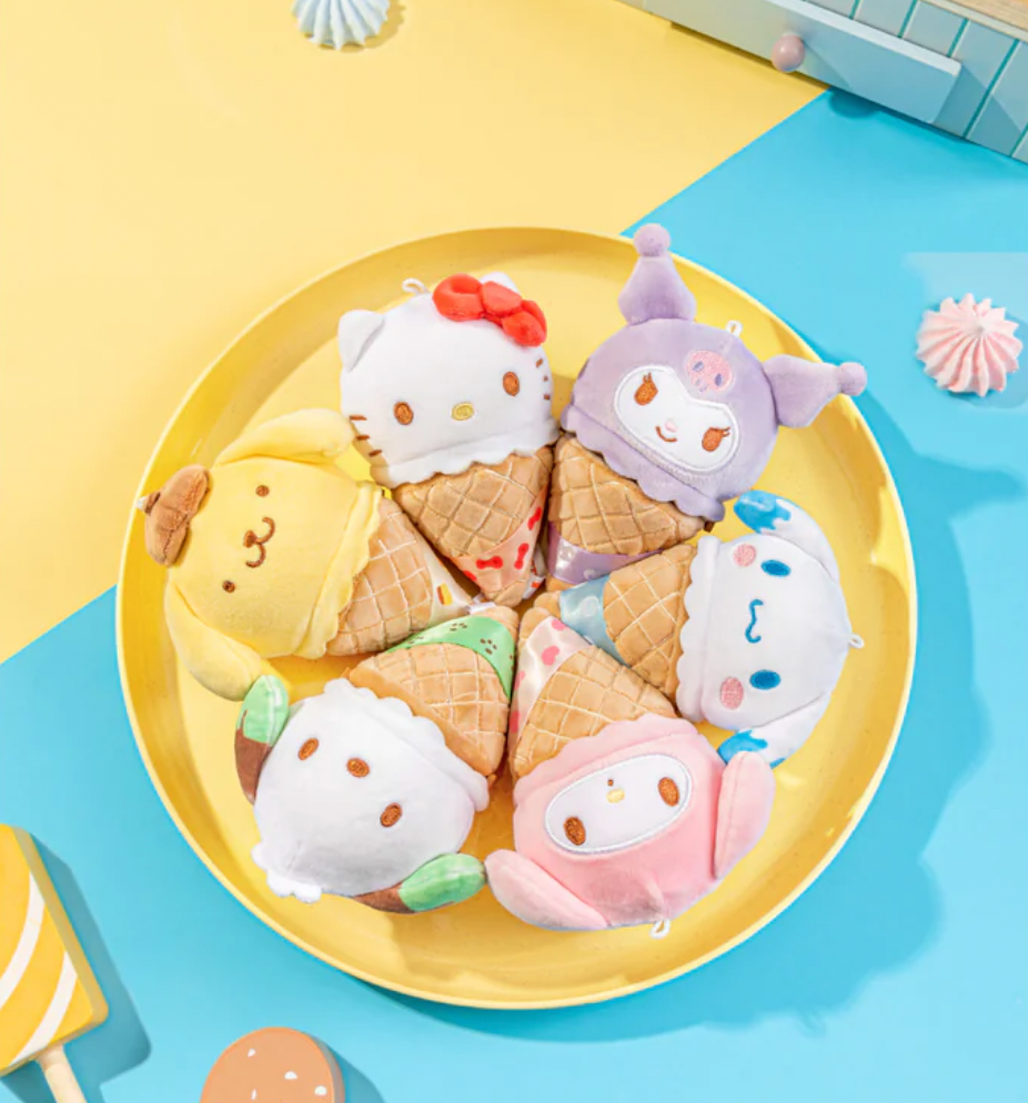 Sanrio characters Ice Cream Cone Series Plush Relaxing Toy