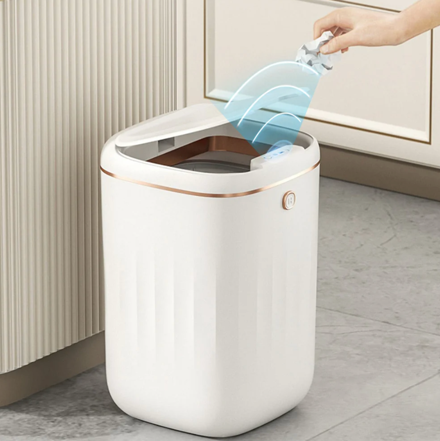 Sensor Automatic Touchless Motion White Smart Rubbish Bin for Bathroom Kitchen