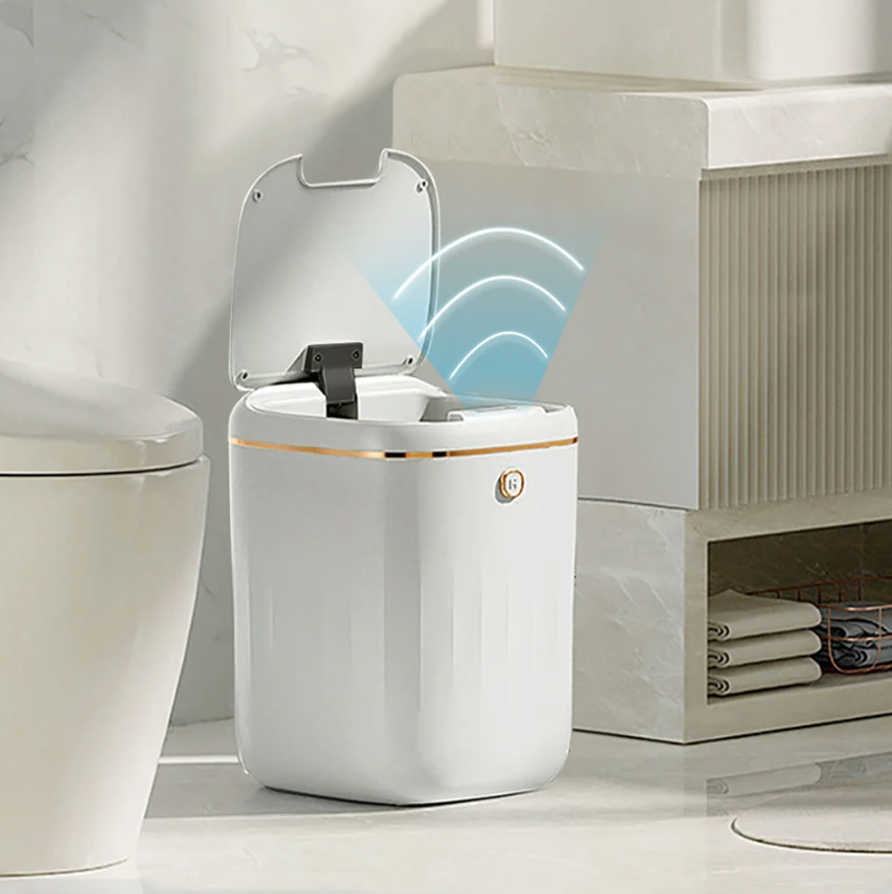 Sensor Automatic Touchless Motion White Smart Rubbish Bin for Bathroom Kitchen