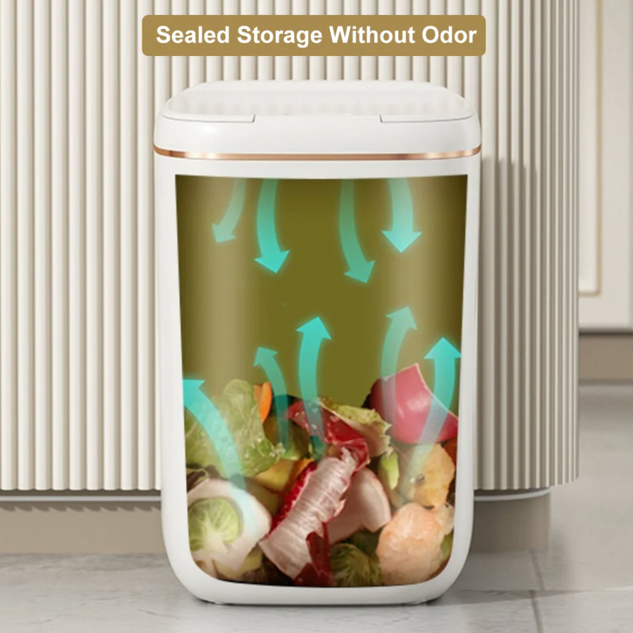 Sensor Automatic Touchless Motion White Smart Rubbish Bin for Bathroom Kitchen