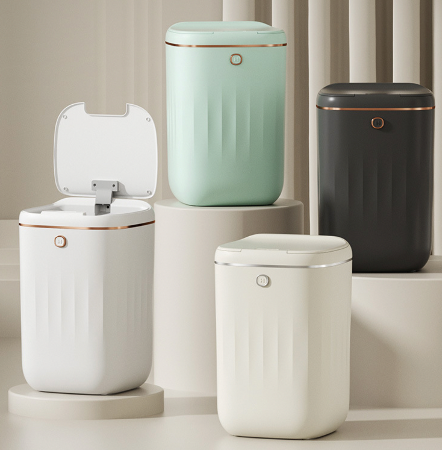 Sensor Automatic Touchless Motion White Smart Rubbish Bin for Bathroom Kitchen