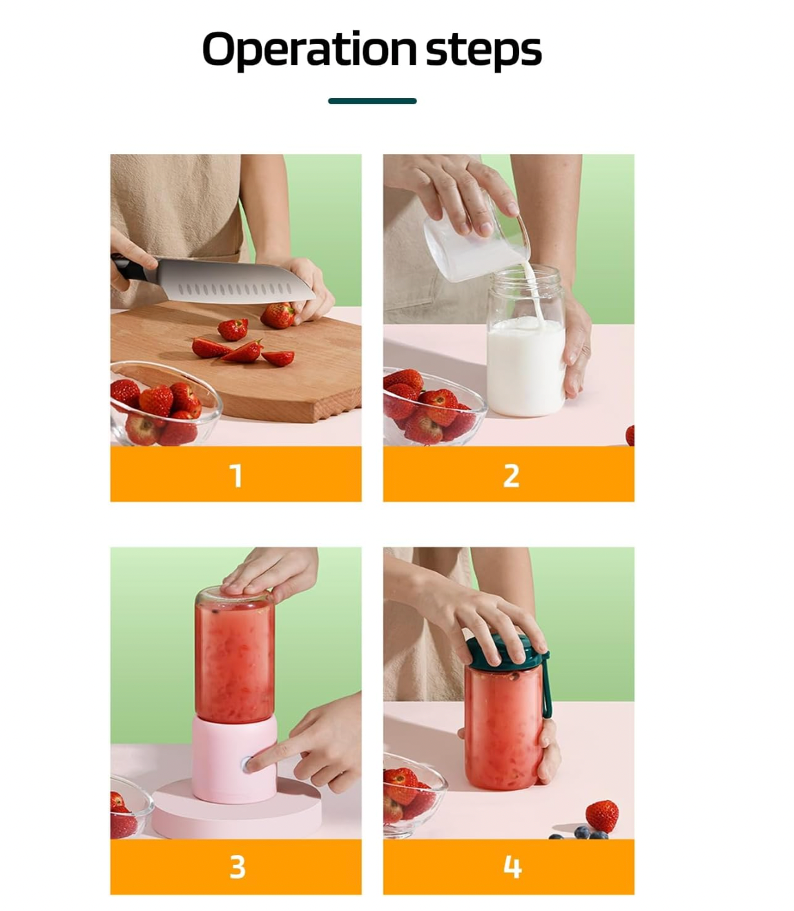 Mini Portable Juice Blender (Individual Blender for Gym Office Home Travel Pink)