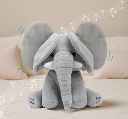 Peek a Boo Elephant Toy - Interactive Singing Elephant Teddy With Flapping Ears