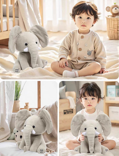 Peek a Boo Elephant Toy - Interactive Singing Elephant Teddy With Flapping Ears