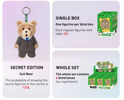 Pop Mart Blind Box - Ted2 Teddy Bear Action Plush Pendant