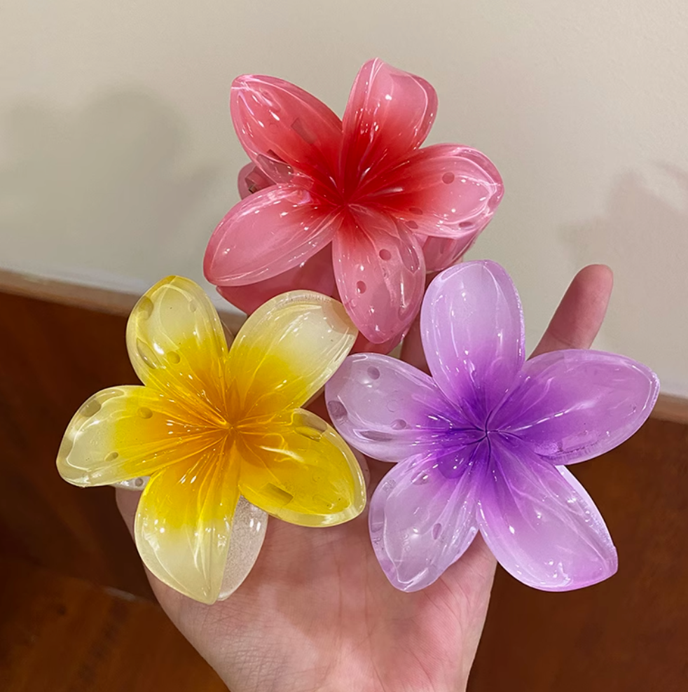 Tropical Flower Hair Claw Clips