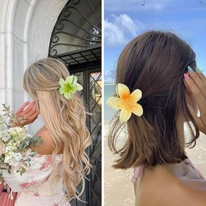 Tropical Flower Hair Claw Clips