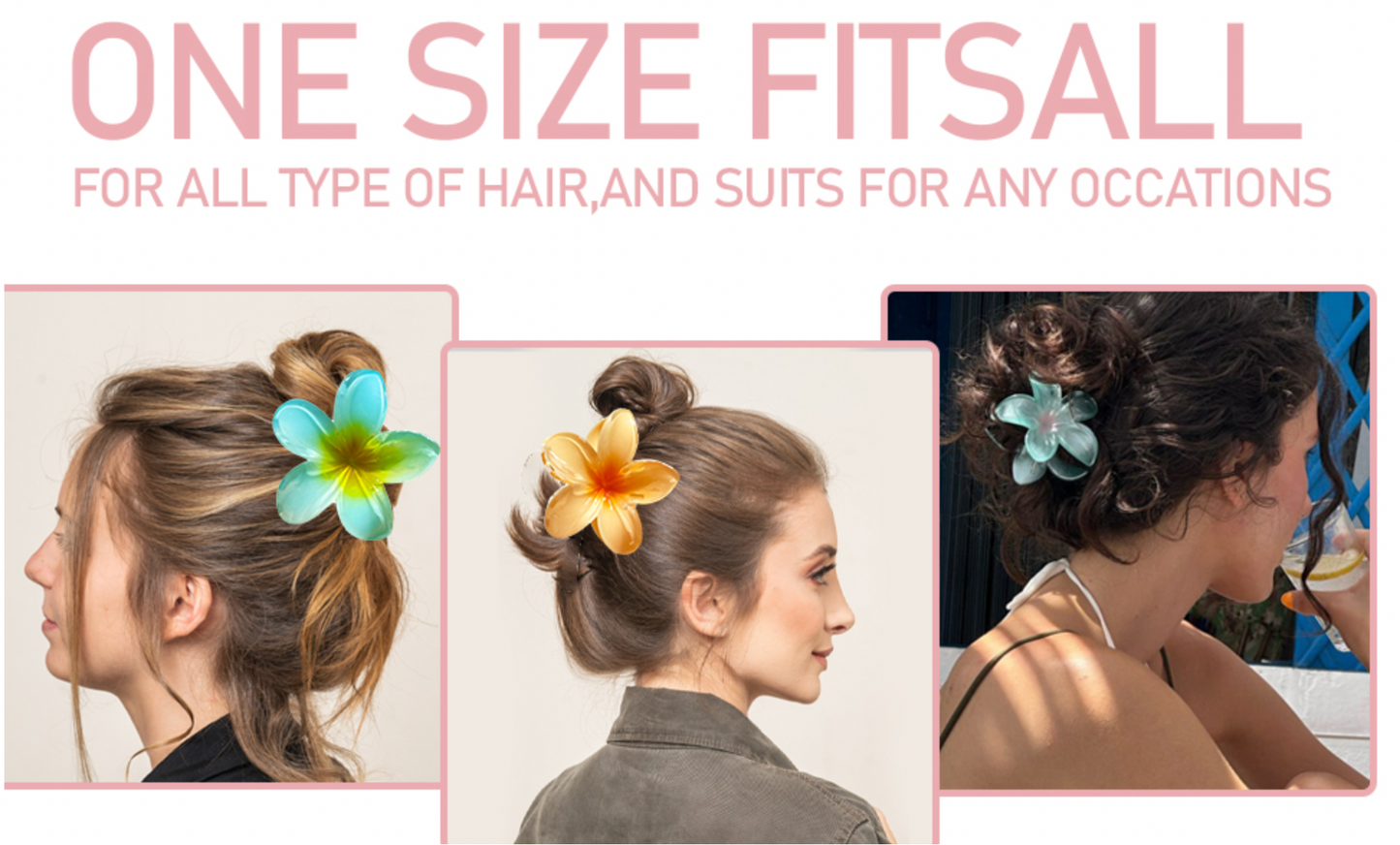 Tropical Flower Hair Claw Clips
