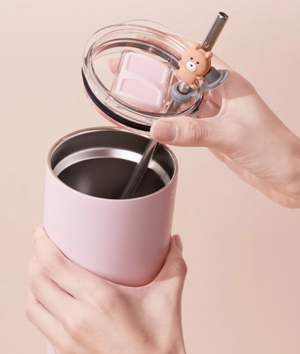 ChiiKawa X Miniso | ChiiKawa Hachiware Usagi Metal Water Cup With Straw
