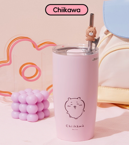 ChiiKawa X Miniso | ChiiKawa Hachiware Usagi Metal Water Cup With Straw