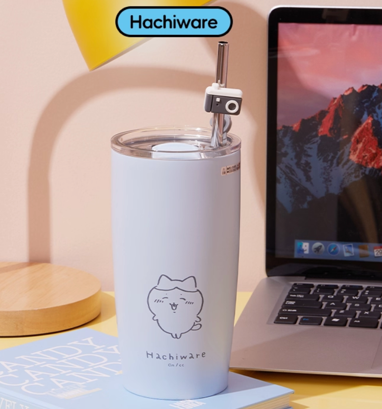 ChiiKawa X Miniso | ChiiKawa Hachiware Usagi Metal Water Cup With Straw