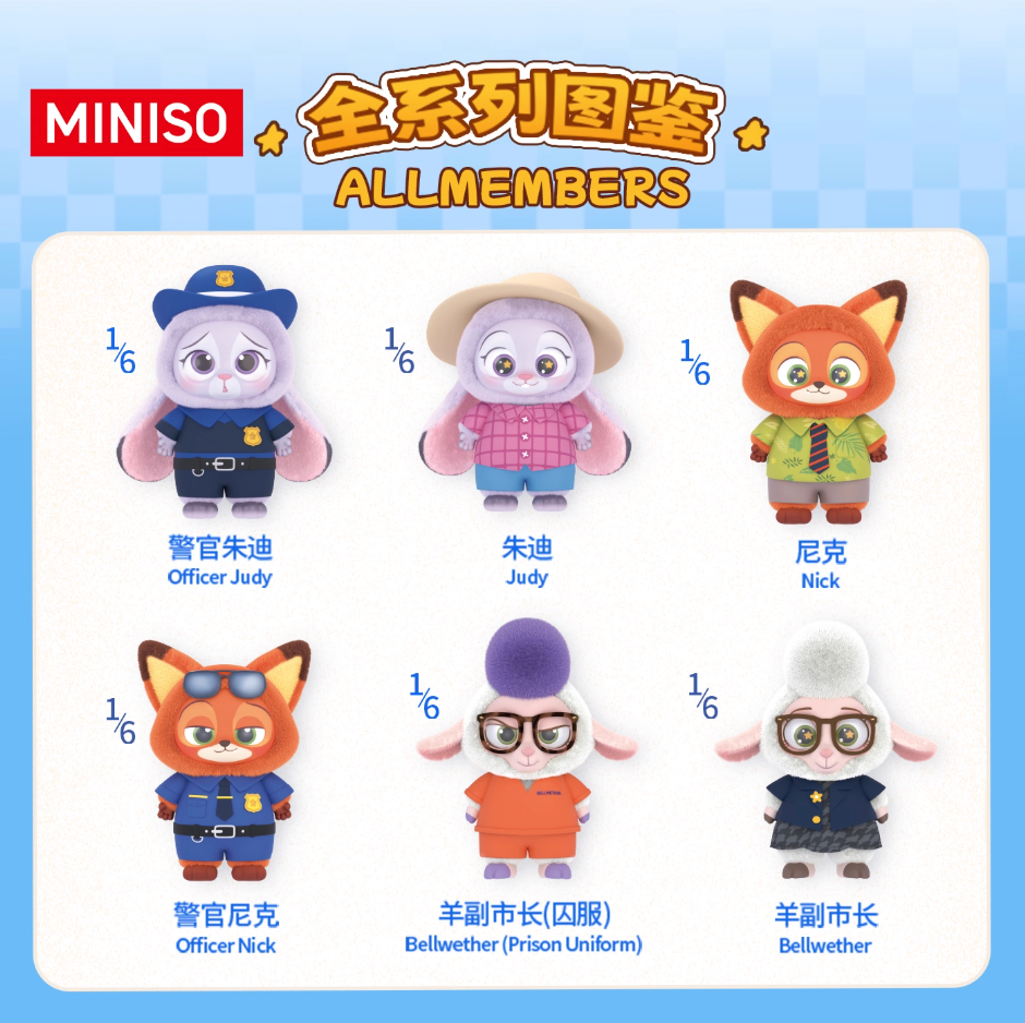 Zootopia - Plush Doll Blind Box (miniso)