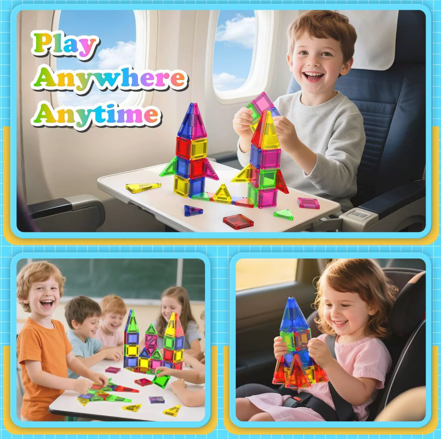 Magnetic Building Tiles - Travel Size