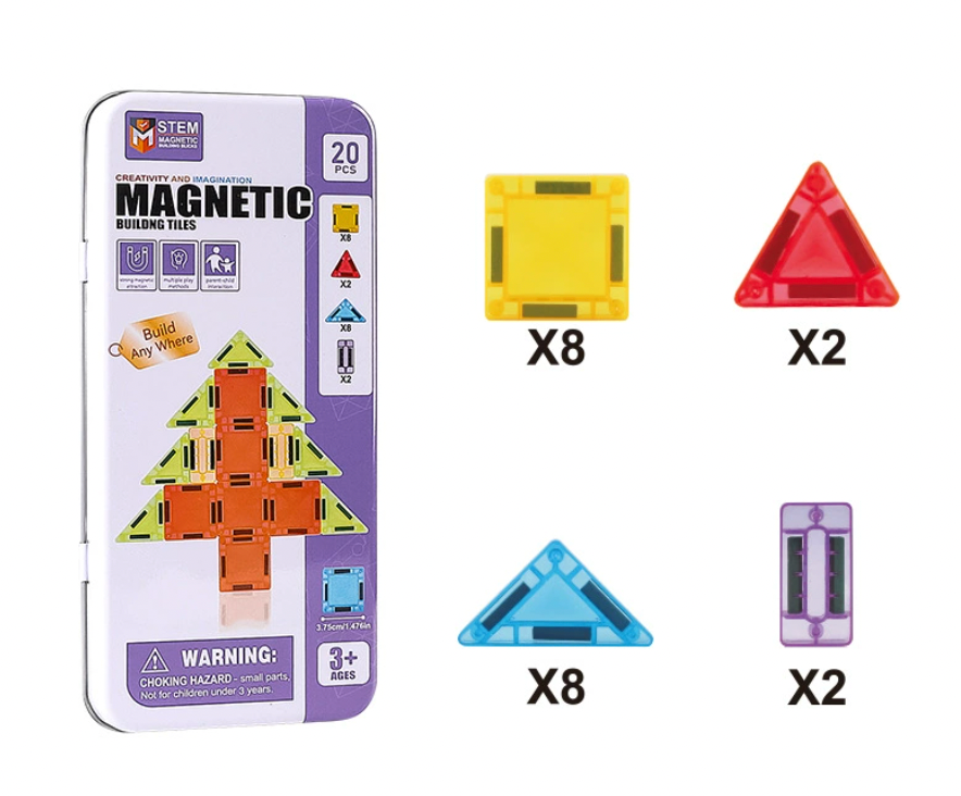 Magnetic Building Tiles - Travel Size