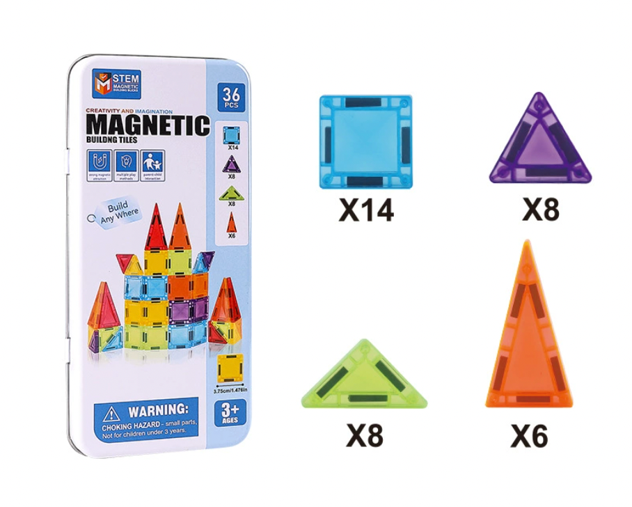 Magnetic Building Tiles - Travel Size