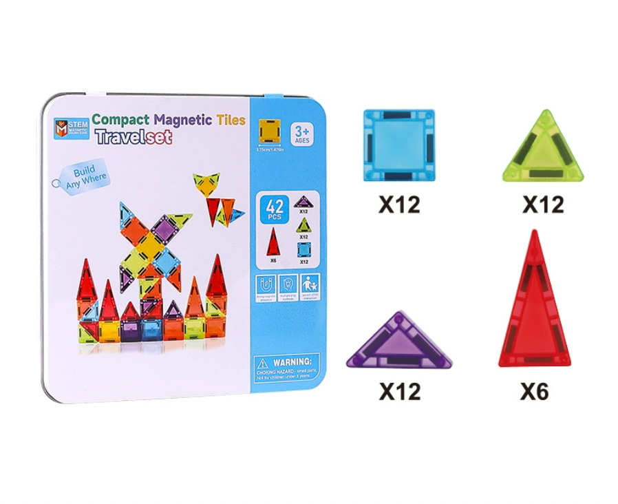 Magnetic Building Tiles - Travel Size