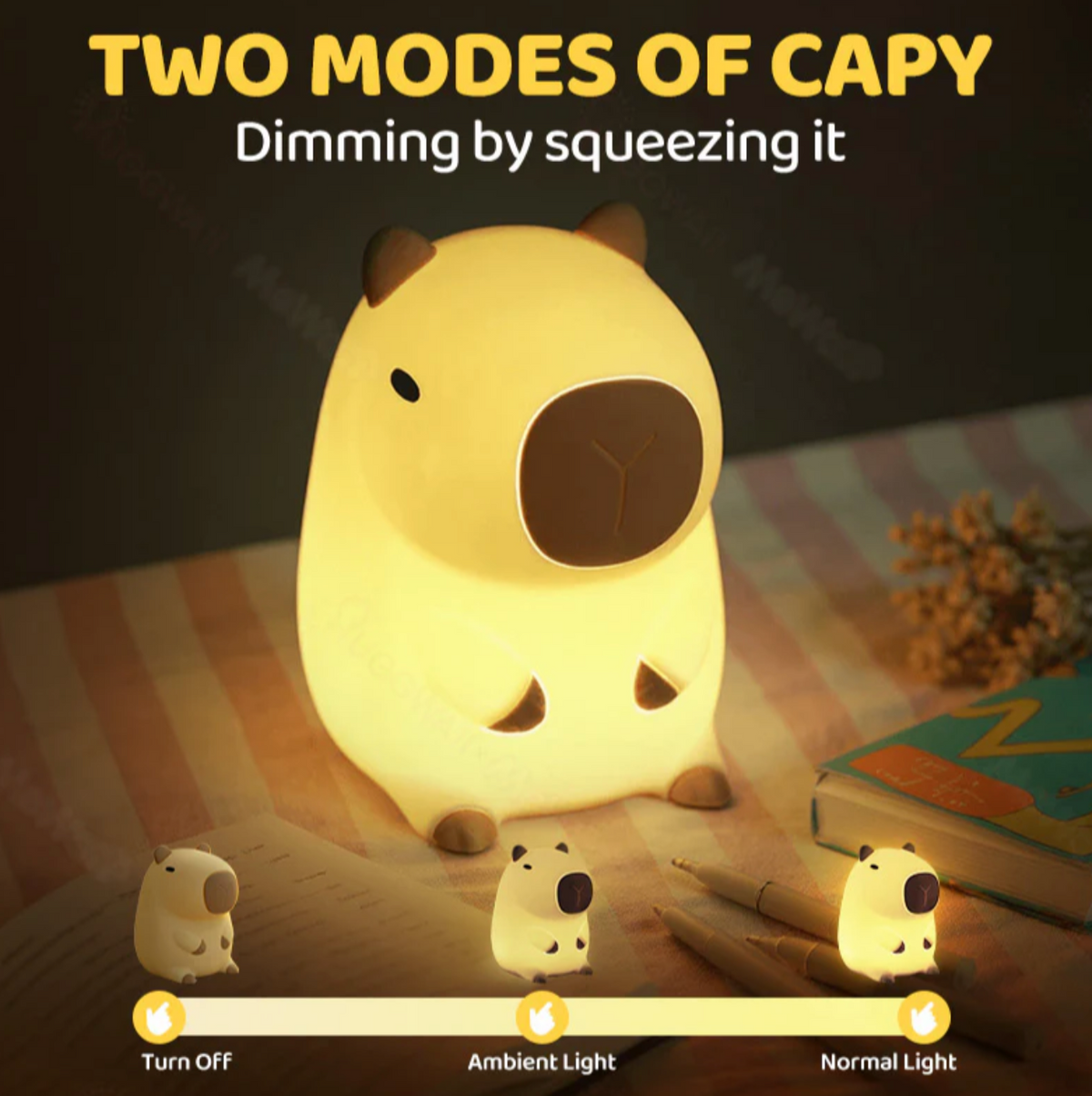 Capybara Squishy Night Light - Perfect Gift 🎁