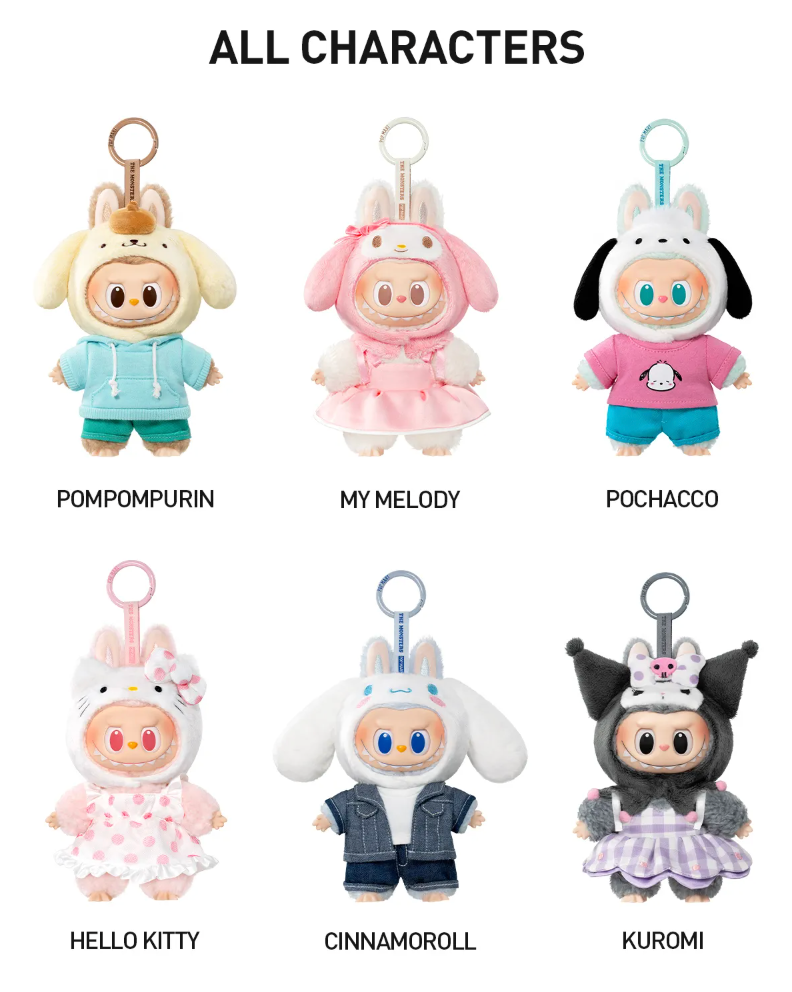 THE MONSTERS × Hello Kitty and Friends Series-Vinyl Plush Pendant Blind Box