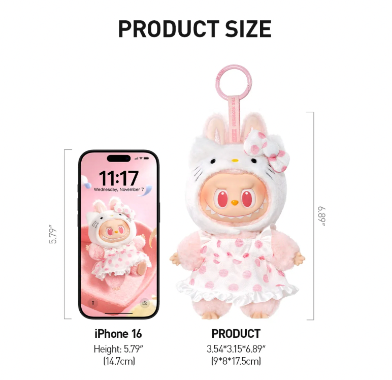 THE MONSTERS × Hello Kitty and Friends Series-Vinyl Plush Pendant Blind Box