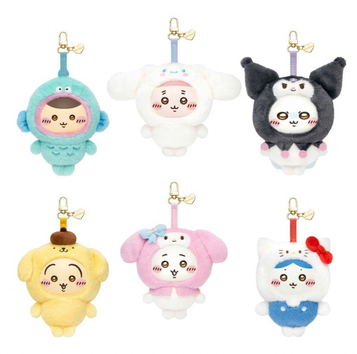 SANRI0 Characters × Chiikawa Plush Keychain