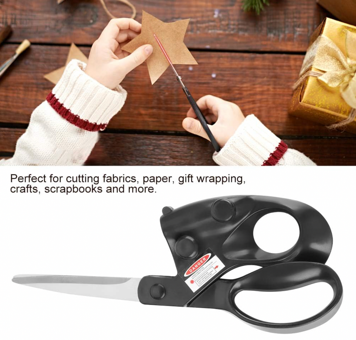 Laser-Guided Fabric Craft Scissors