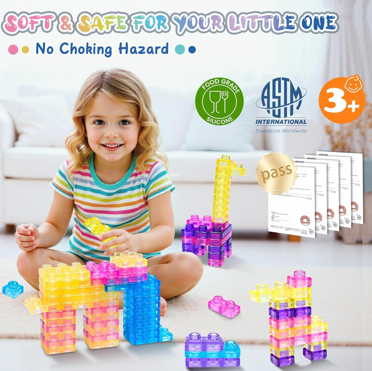 Sensory Soft Squishy Building Blocks Toy Set