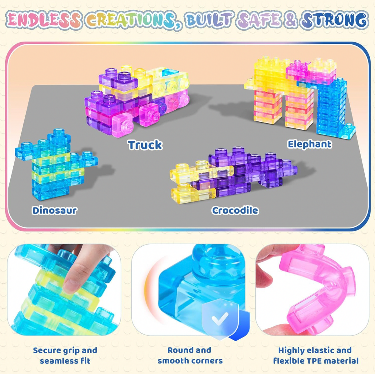 Sensory Soft Squishy Building Blocks Toy Set