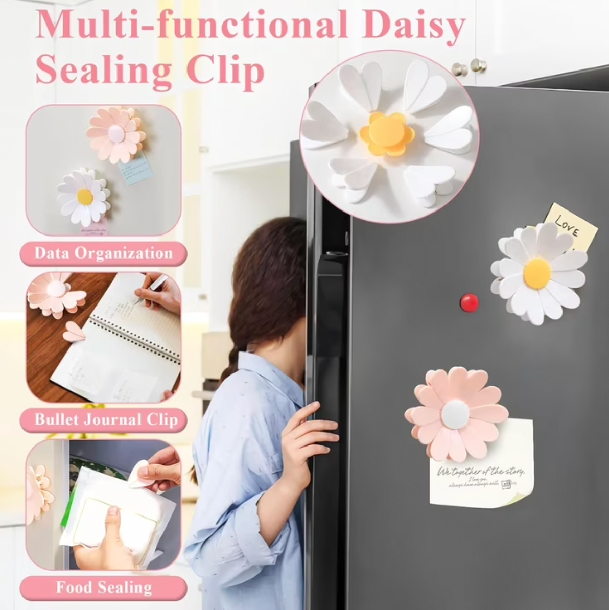 Flower Magnet Sealing Bag Clips (2pcs)