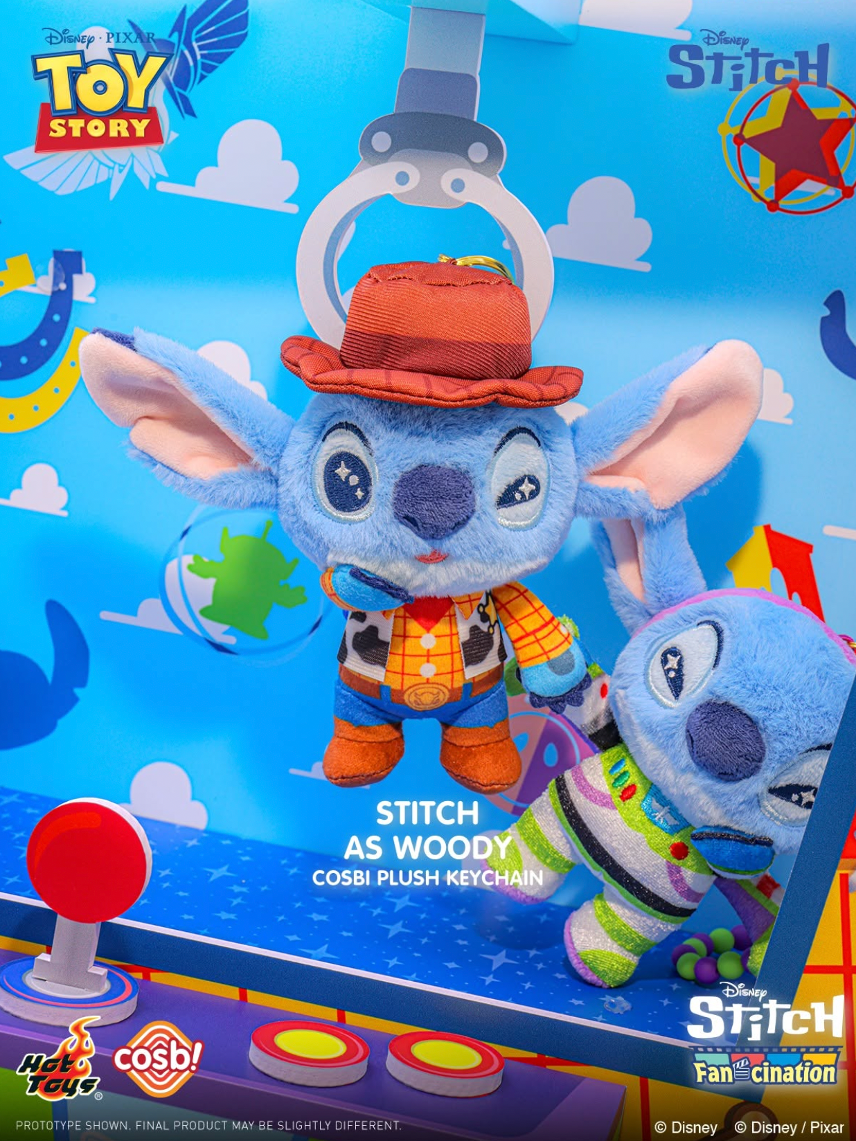 Hot Toys Disney Toy Story Stitch Cosbi Plush Keychain - Blind Box