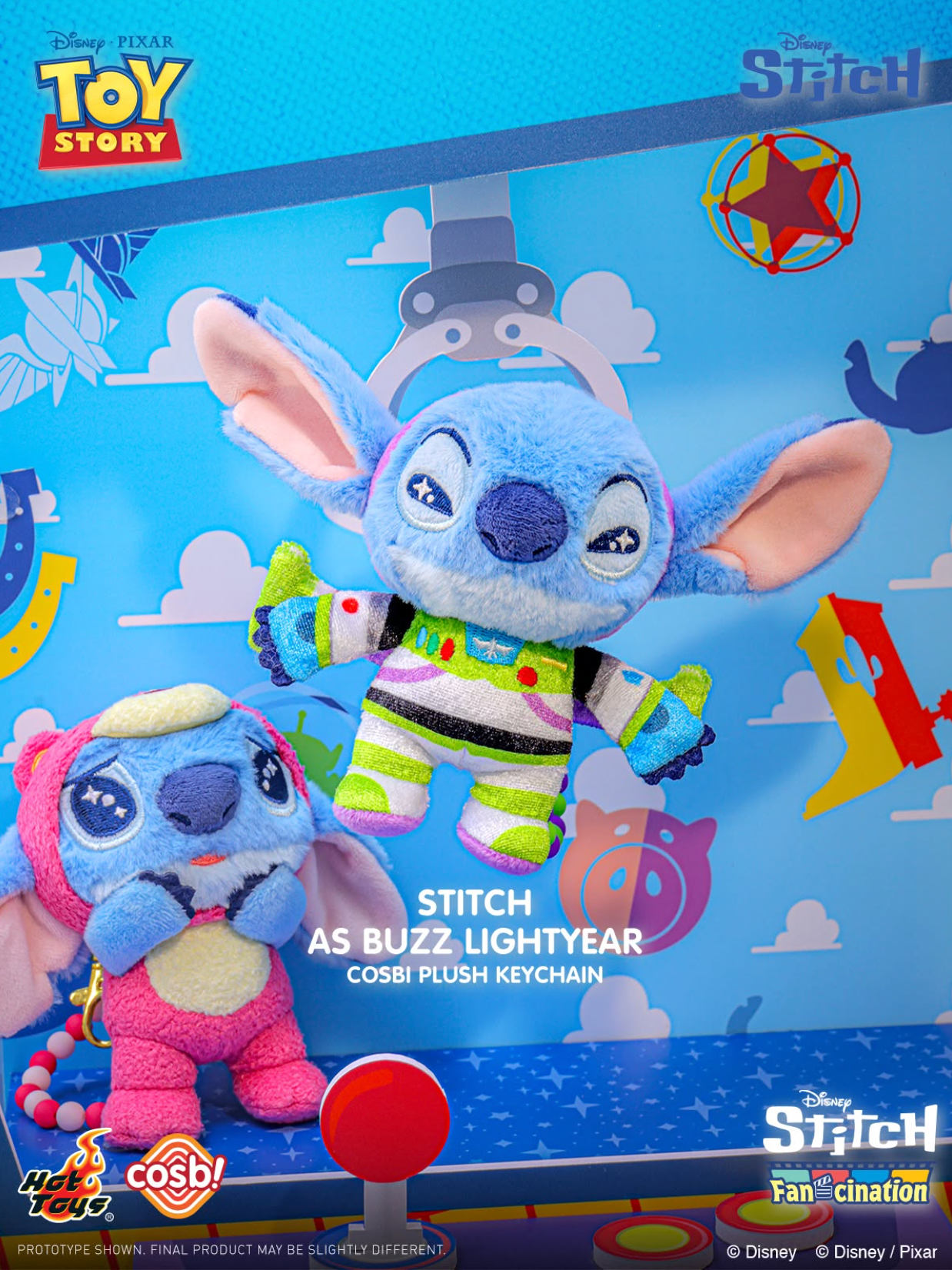 Hot Toys Disney Toy Story Stitch Cosbi Plush Keychain - Blind Box