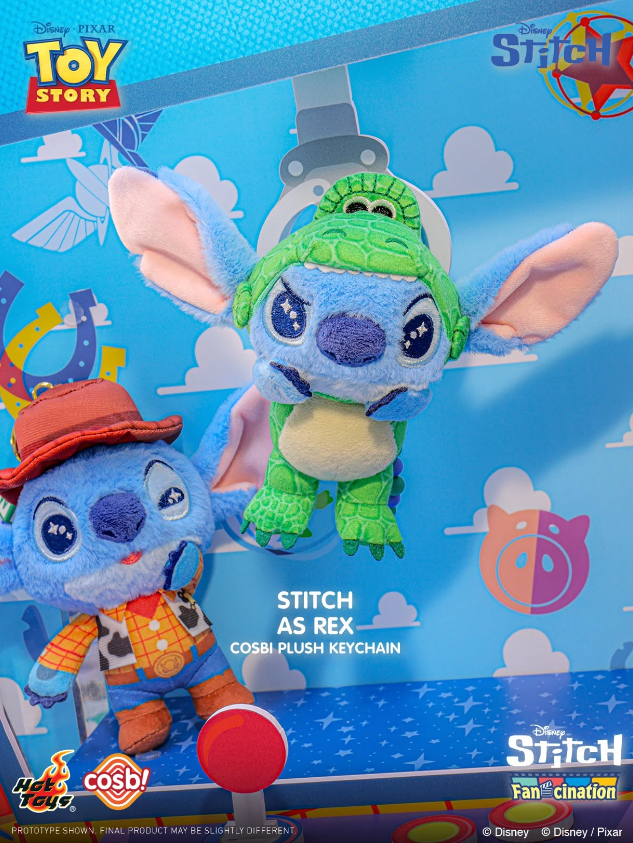 Hot Toys Disney Toy Story Stitch Cosbi Plush Keychain - Blind Box