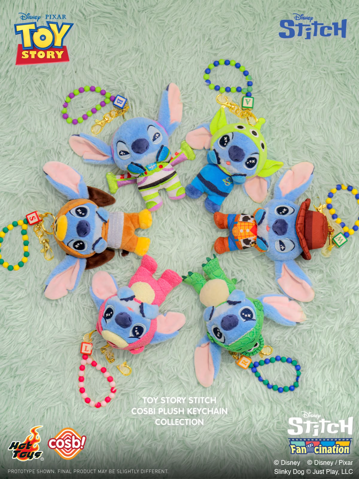 Hot Toys Disney Toy Story Stitch Cosbi Plush Keychain - Blind Box