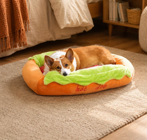 Hot Dog Shaped Cute Comfy Dog/Cat Bed