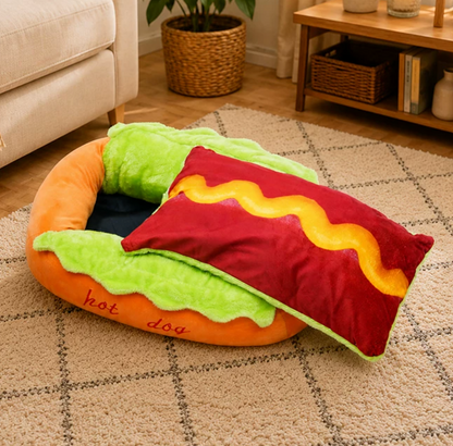 Hot Dog Shaped Cute Comfy Dog/Cat Bed