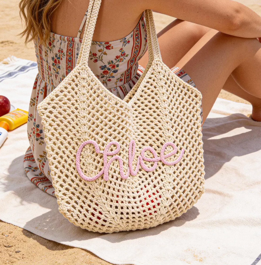 Personalized beach tote bags, Bridesmaid gift bags, Travel Beach Bag