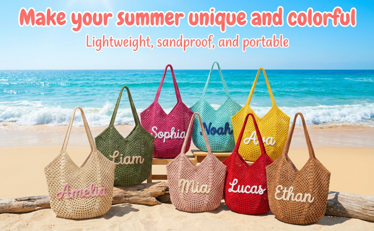 Personalized beach tote bags, Bridesmaid gift bags, Travel Beach Bag