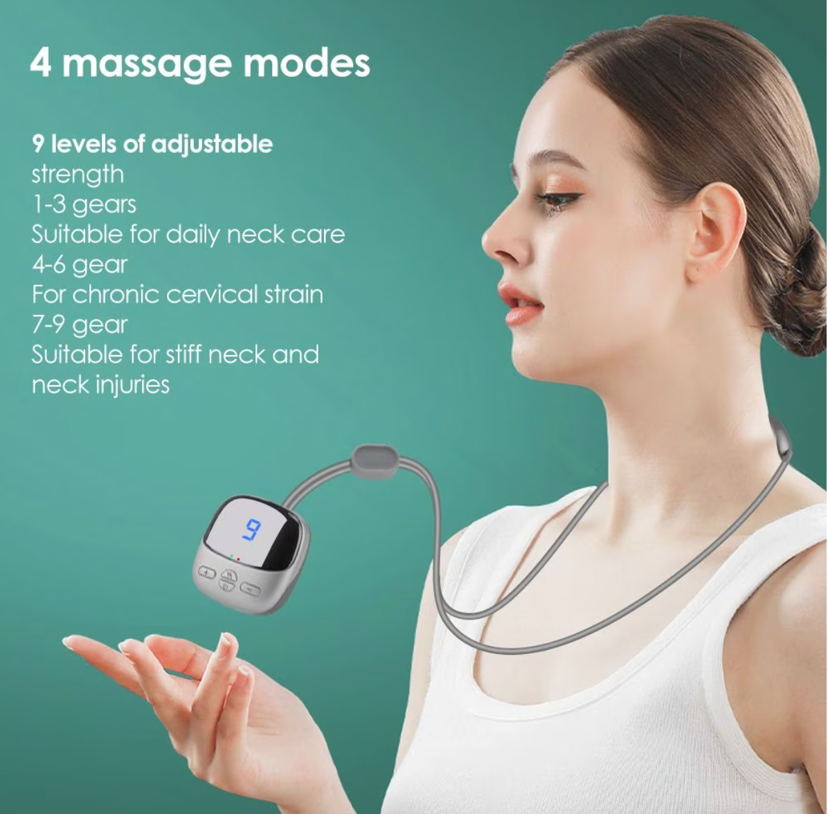 Neck Massager – Cervical Relief Device 3 Mode Electric Relaxer, Portable Muscle Tool