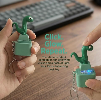 Lizard Button Clicker Keychain, Rechargeable Clicker Toy with sound and LED Light