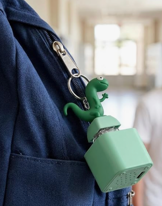 Lizard Button Clicker Keychain, Rechargeable Clicker Toy with sound and LED Light