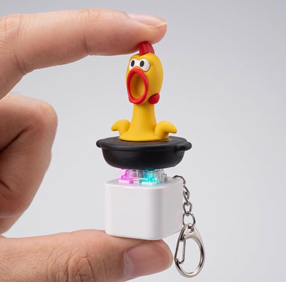 Lizard Button Clicker Keychain, Rechargeable Clicker Toy with sound and LED Light