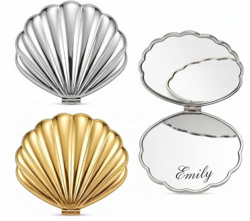 Engraved Mirror with Name - Shell Style