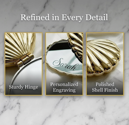 Engraved Mirror with Name - Shell Style