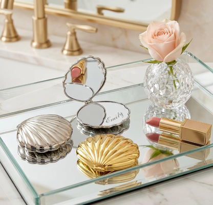 Engraved Mirror with Name - Shell Style