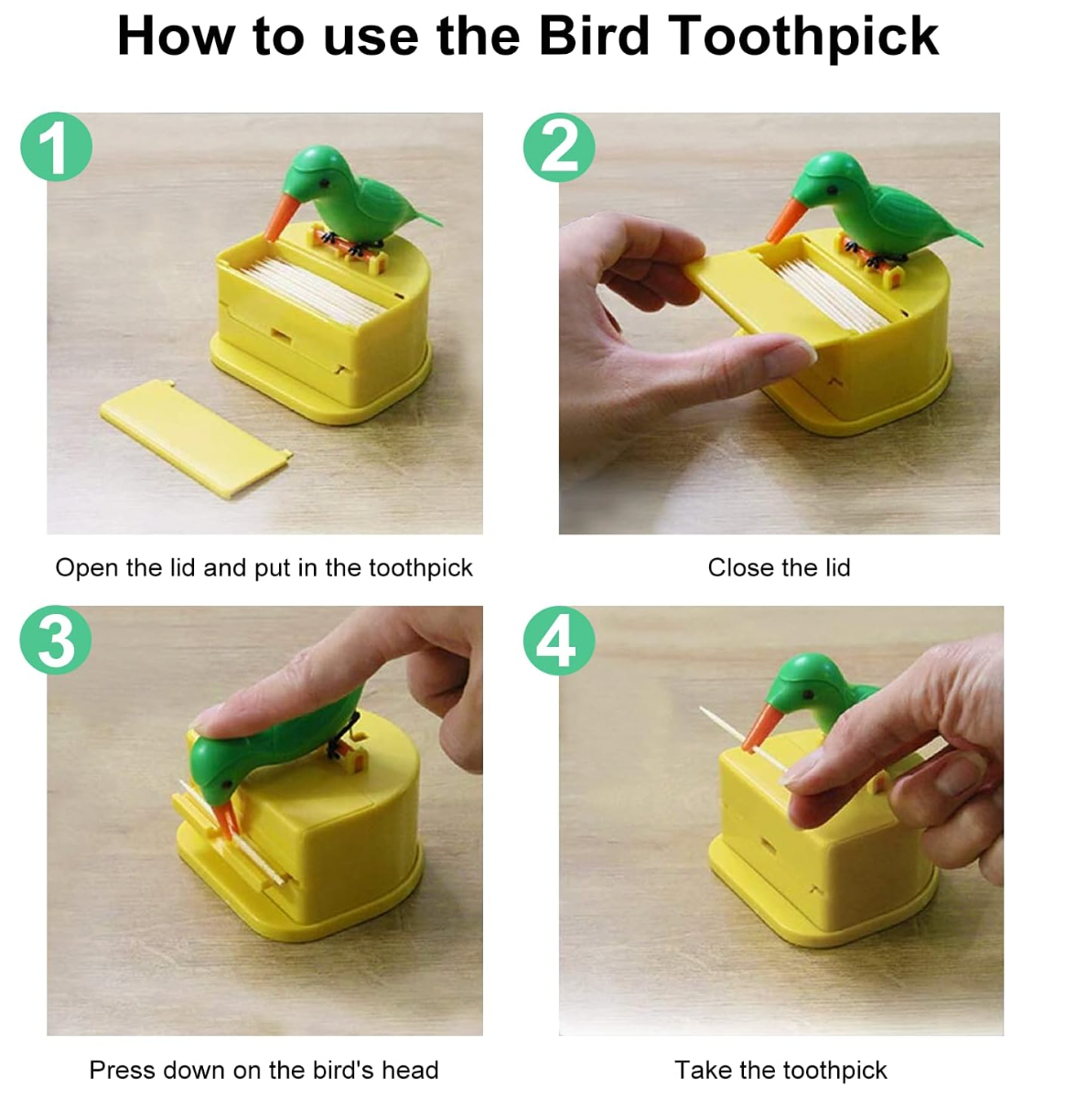 Little Bird Push-type Automatic Toothpick Holder