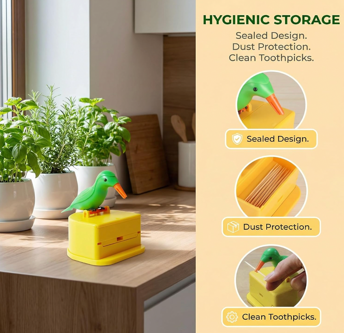 Little Bird Push-type Automatic Toothpick Holder