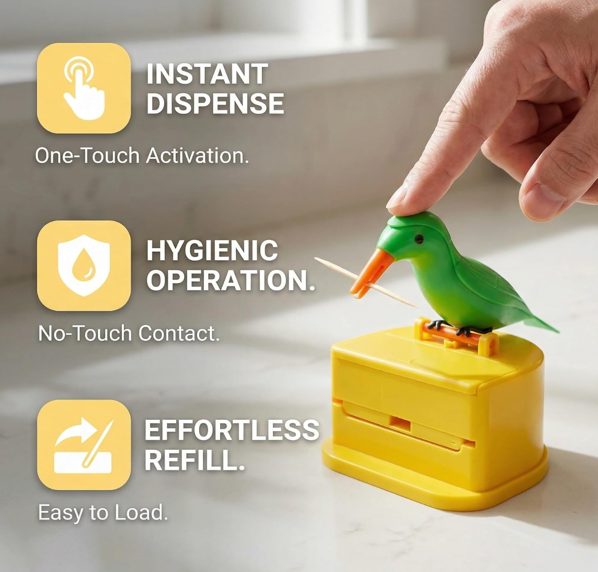 Little Bird Push-type Automatic Toothpick Holder