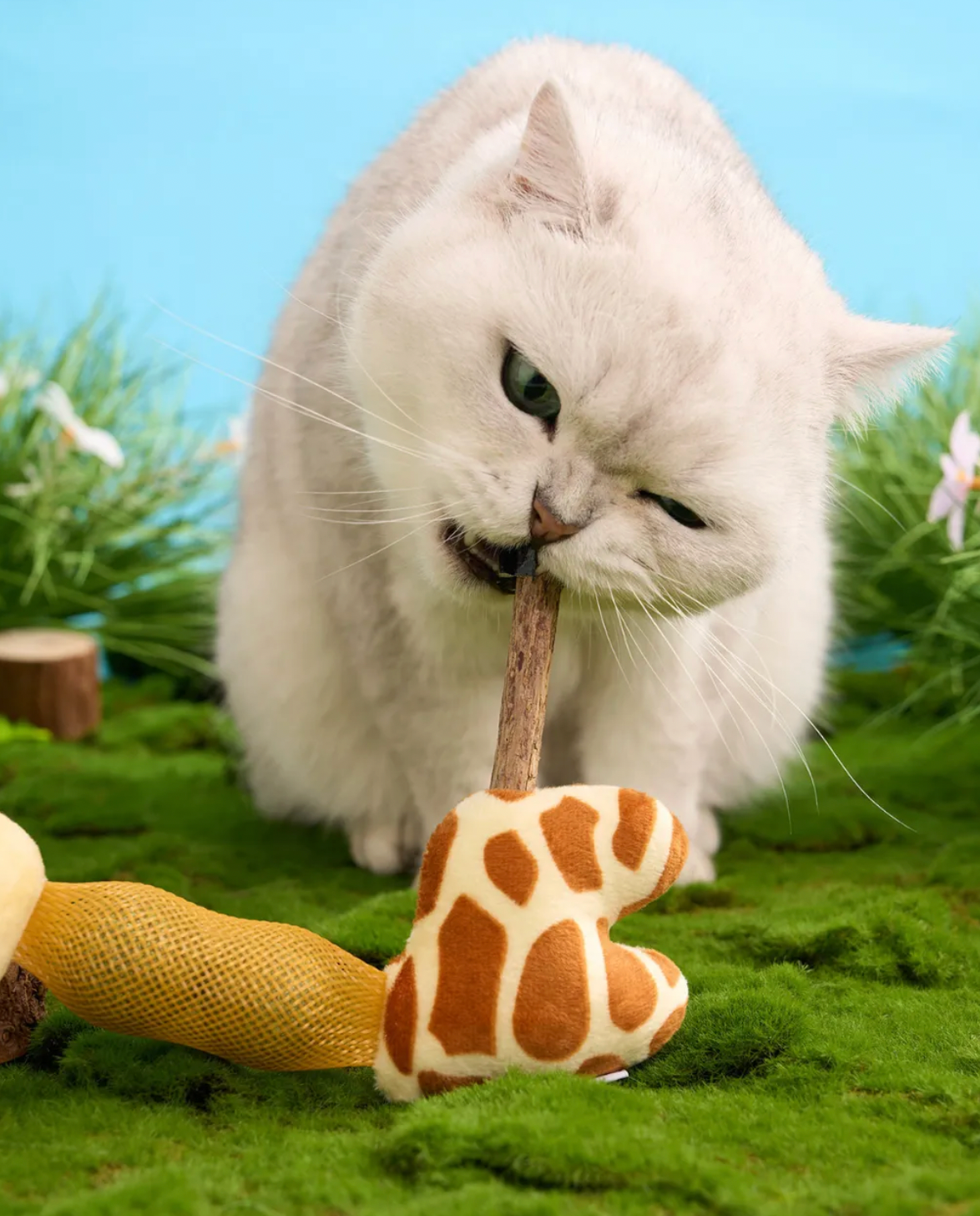 Zeze Giraffe Cat Toy (Mint)